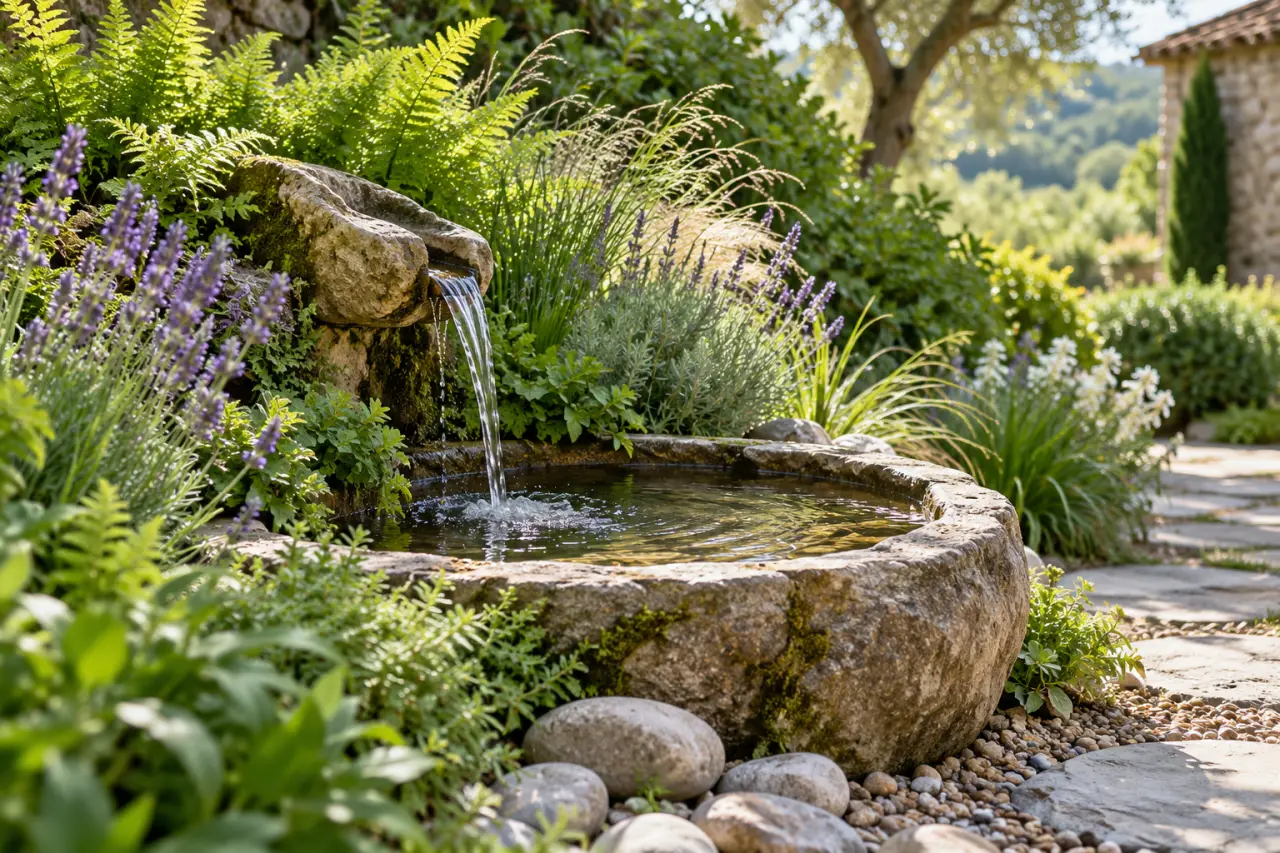 Fontaine de jardin : un décor apaisant sans pompe bruyante ni entretien compliqué