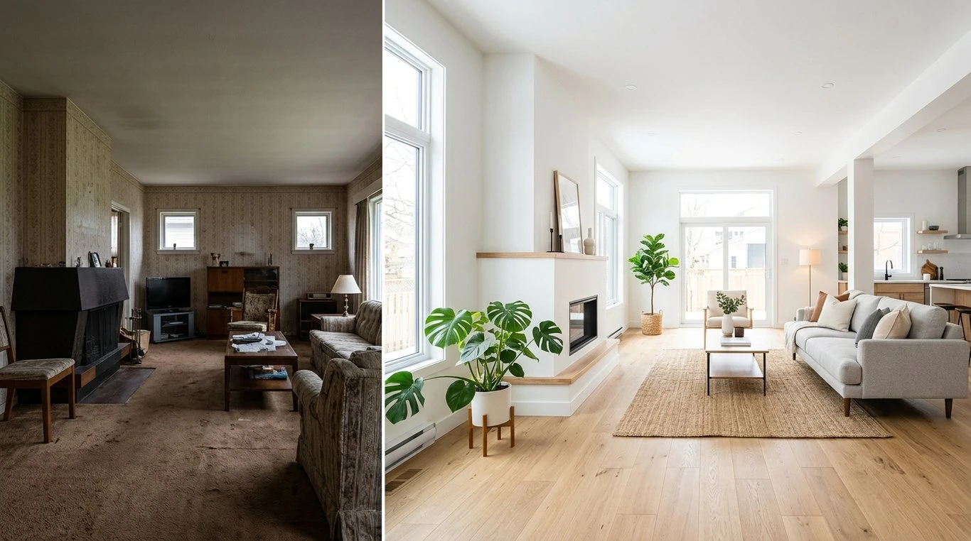 Transformation d'un salon urbain en espace végétalisé