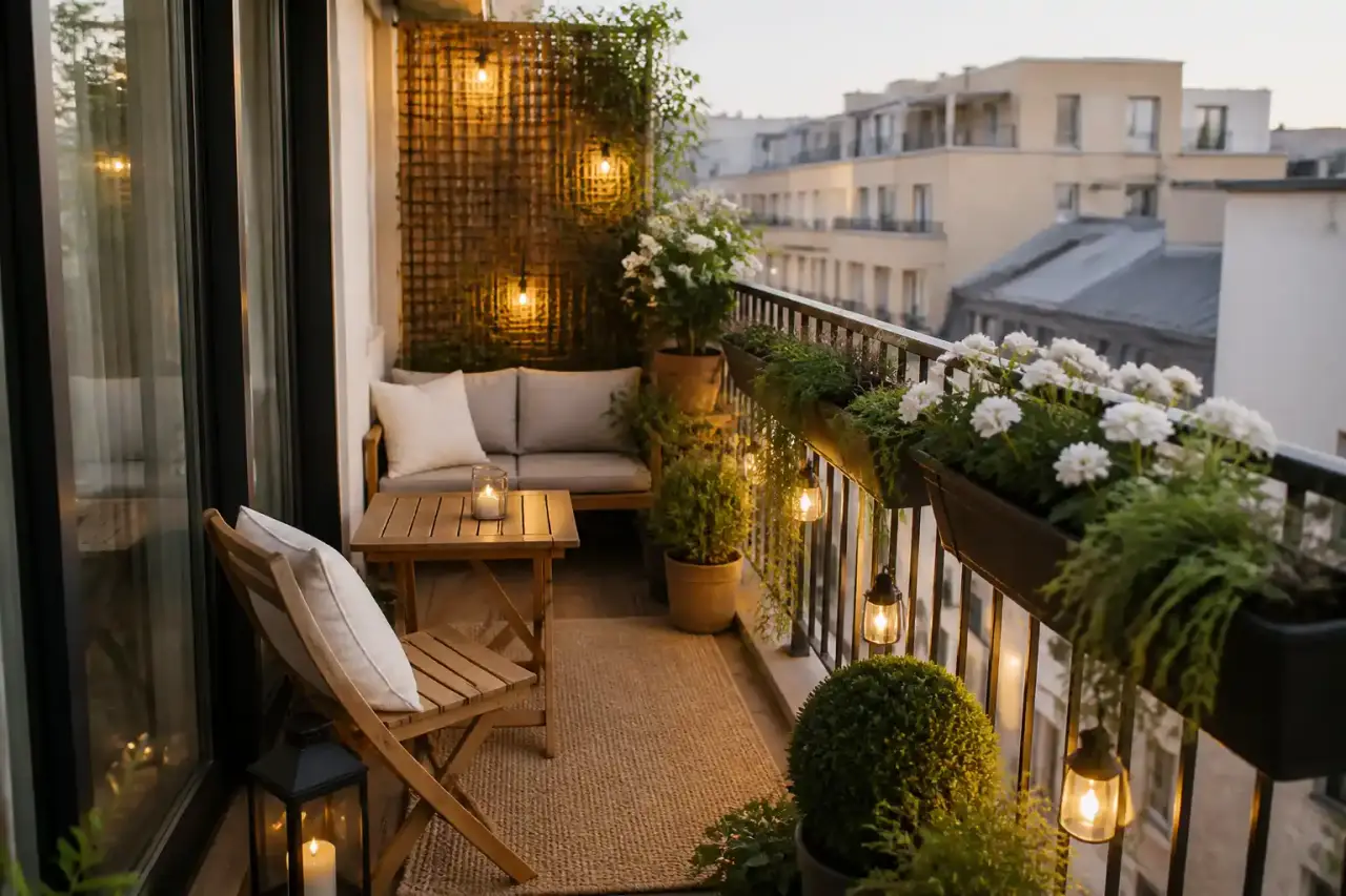 Décoration balcon extérieur : un balcon filant de 80 cm peut valoir un salon de 5 m²