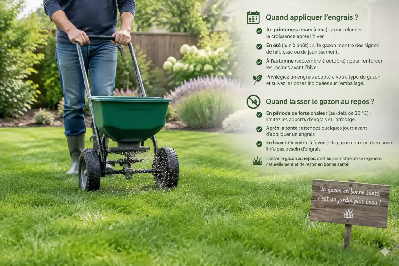Engrais pour pelouse : quand l’appliquer et quand laisser le gazon au repos ?