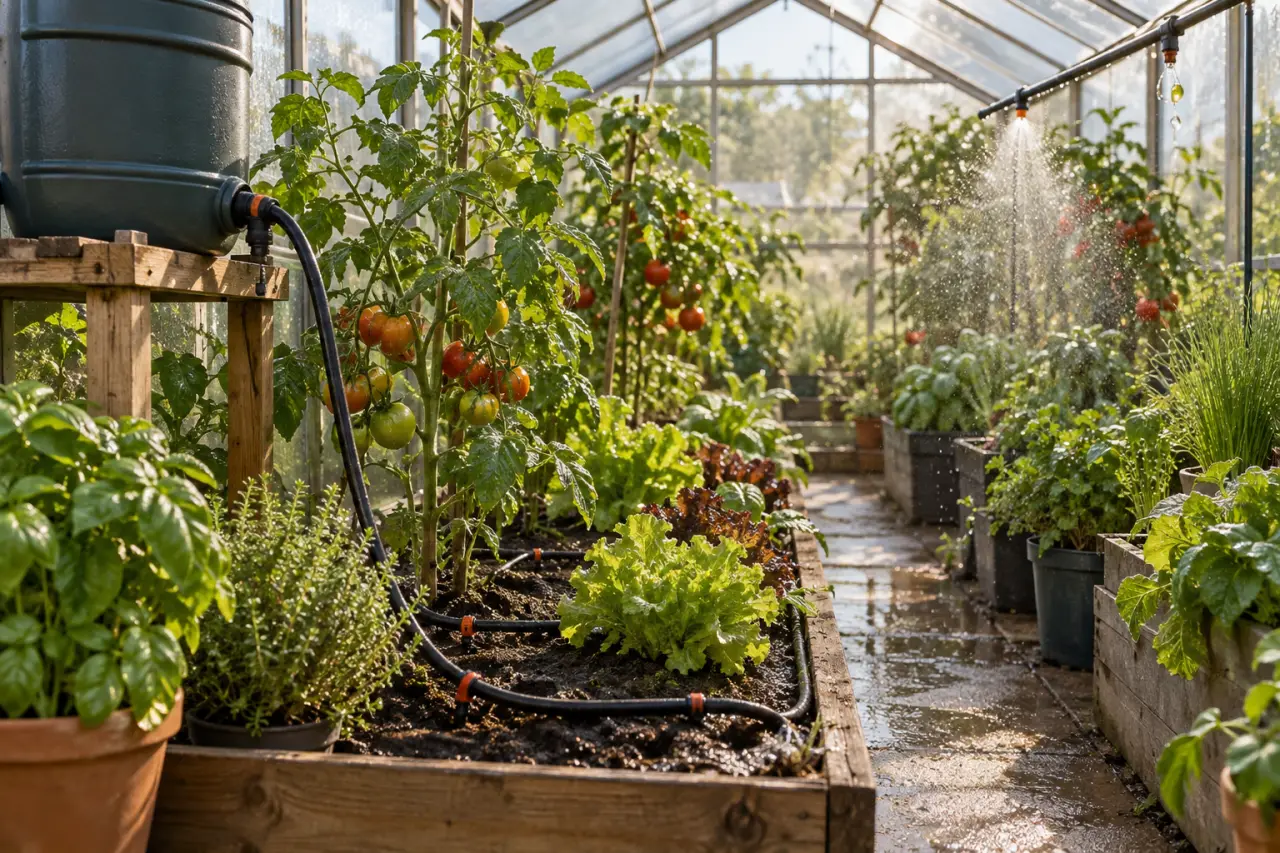 Arrosage automatique de serre : goutte-à-goutte, gravité ou aspersion, comment trancher