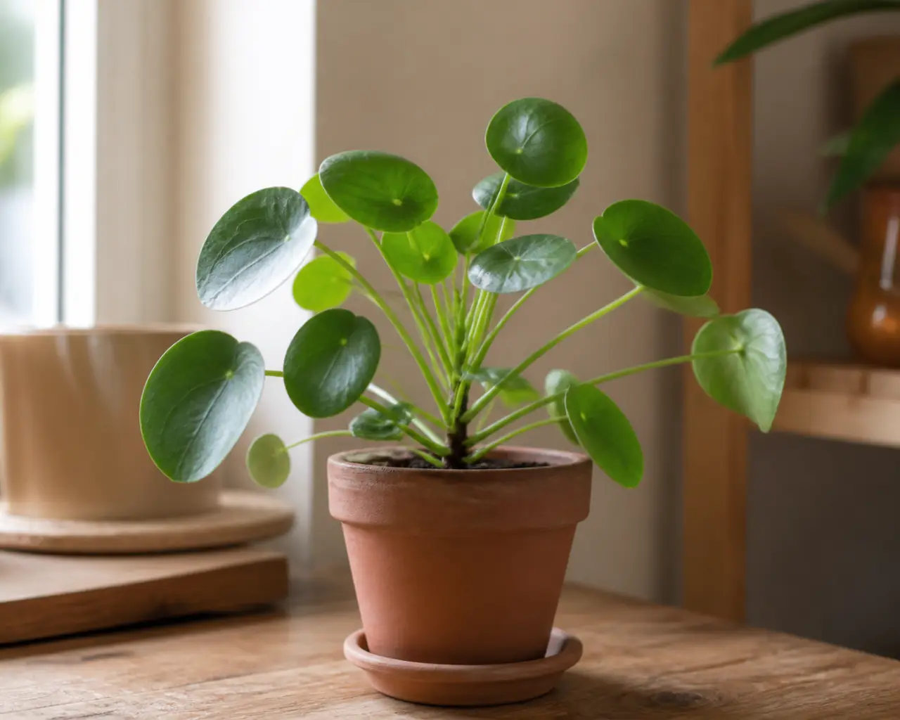 Pilea peperomioides, la plante verte aux feuilles rondes et aux racines à garder au sec