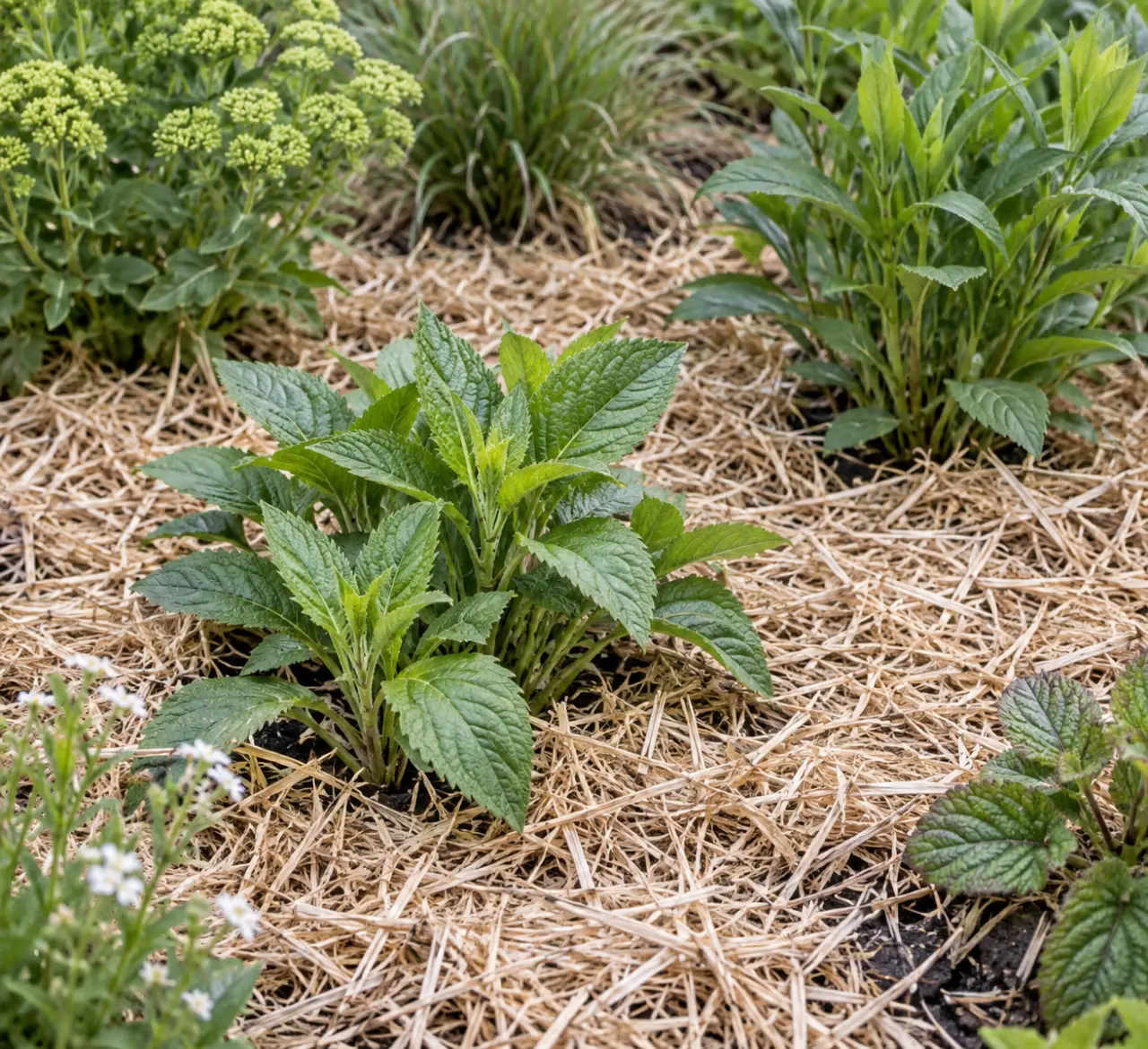 Paillage de miscanthus : 5 à 10 cm pour garder un sol frais sans l’étouffer
