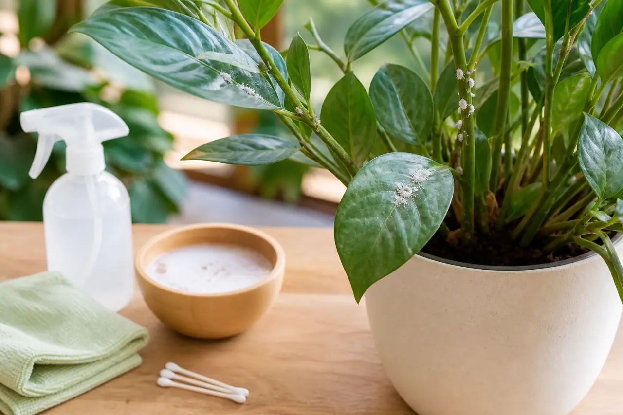 Cochenilles sur les plantes vertes : signes à repérer, traitements maison et prévention durable